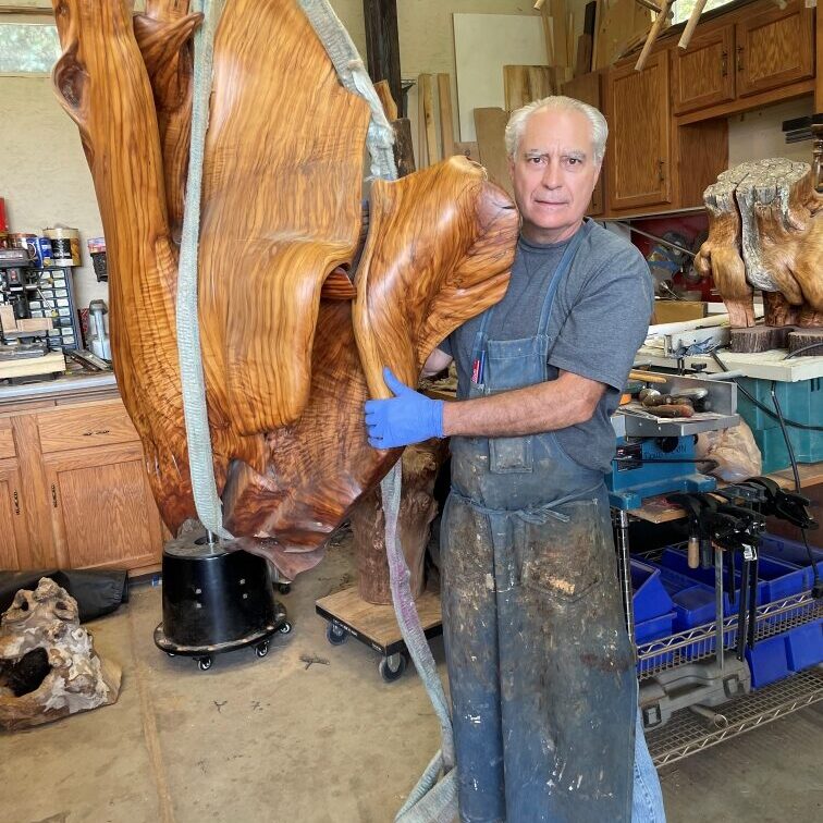 Doug the woodworker in his shop.